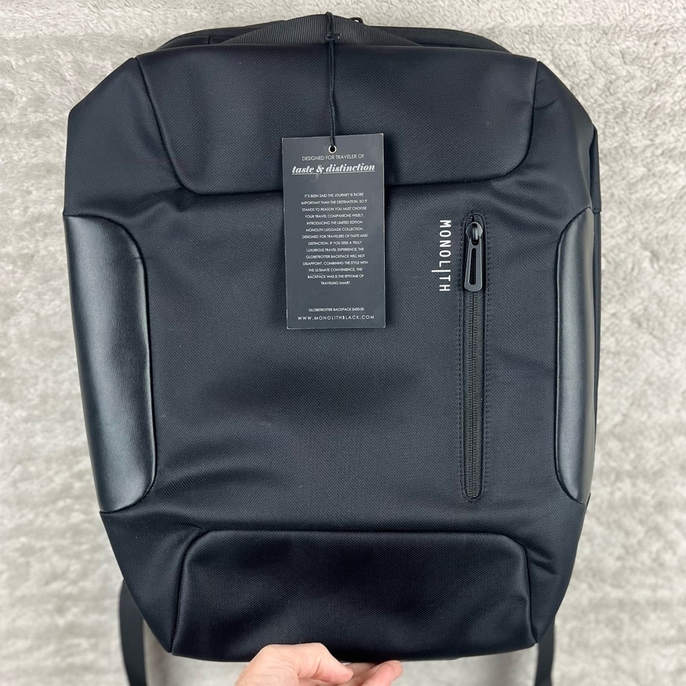NWT MONOLITH Globetrotters Backpack Black Laptop Case Gift Present
